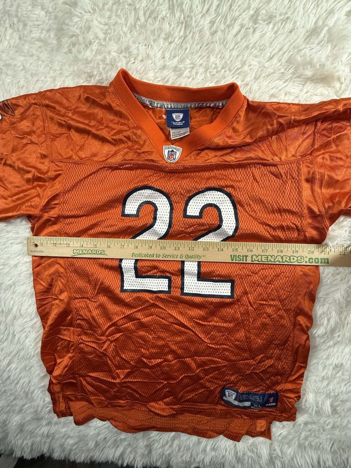 VTG Reebok Authentic Chicago Bears Matt Forte #22 Orange Jersey Youth XL thumbnail 6