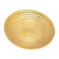 Kerzen -Rillen-Teller Ø12Cm Kerzenteller Aus Messing Gold Hochzeitskerzenhalter