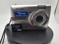 *Olympus FE-130 5.1MP Compact Digital Camera Silver W/Memory Tested