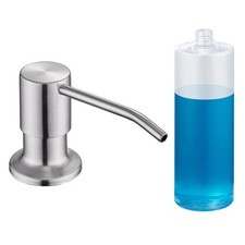 Soap Dispenser for Kitchen Sink, Built 3.9 x 1.7 x 11 inches, Brushed Nickel