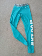 Women Nike Pro Dri-Fit  Leggings XS Just Do It Casual Gym