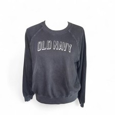 OLD NAVY GRAY W/WHITE LOGO SWEATSHIRT LADIES SMALL