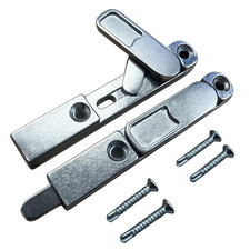 UPVC French Door Finger?Operated Shoot Bolts No72 (Pair) Silver With Screws