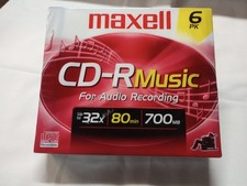 NEW MAXELL CD-R Data Music Photos 80 min 700mb SEALED 6 pack of Recordable CD's