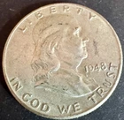 1948-P Silver Franklin Half Dollar 90% Silver - Avg Circulated