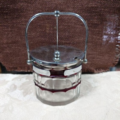 Sugar Pot, Cut Glass Style, Kitchen Antique Collectible