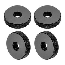 MECCANIXITY 4 Pcs Knurled Thumb Nuts, M6 x 20 mm x 5 mm Female Aluminum Flat