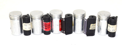 TESSINA CONCAVA CASSETTES, LOT OF FIVE, WITH CANS