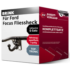 Für Ford Focus II DA (Brink) Anhängerkupplung abnehmbar + E-Satz 7pol spezifisch