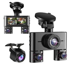 360  Dash Cam Front and Rear Inside, 4 Channel Dash Camera for Cars FHD 1080P...