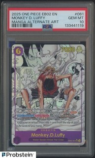 Arte alternativo manga One Piece EN EB02 2025 #061 Monkey D. Luffy PSA 10 GEMA COMO NUEVO