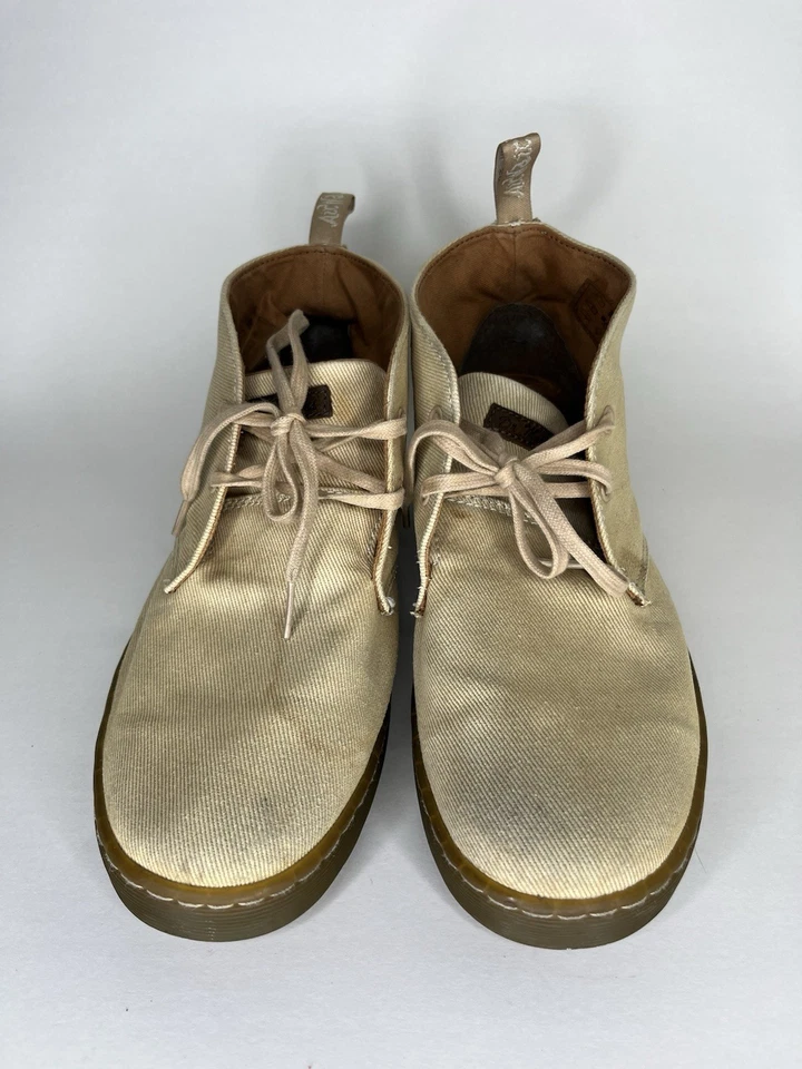 Botas militares de lona Dr. Martens Mayport de sarga teñida en arena talla 9 con cordones Foto 3 de 4