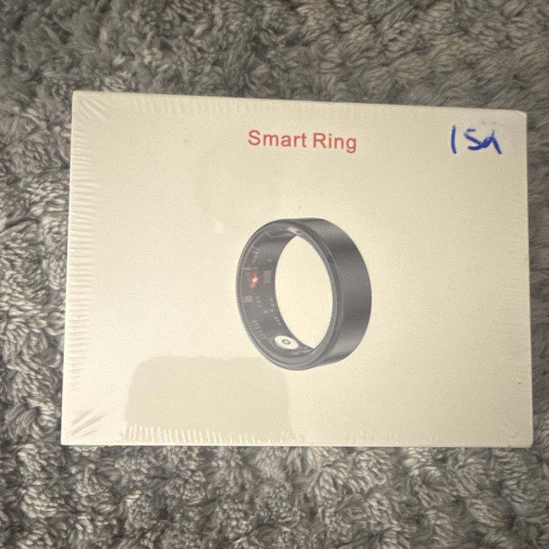 Smart Ring Activity Tracker Size 9 Black Bluetooth Sleep & Heart Rate Monitor