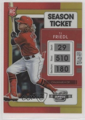 2022 Panini Chronicles Contenders Optic Gold Prizm 7/10 TJ Friedl Rookie RC 8h7