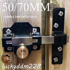 50/70mm Double Sides Long Throw Gate Latch Lock 5 Keys Stainless Garden Locking