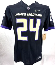 NEW James Madison JMU Dukes Black #24 Nike Team Dri-Fit Football Jersey Men's M