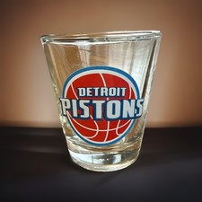 Detroit Pistons NBA shot glass. Basketball
