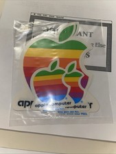 4 APPLE MACINTOSH COMPUTER VINTAGE sticker decal rainbow logo App Computer
