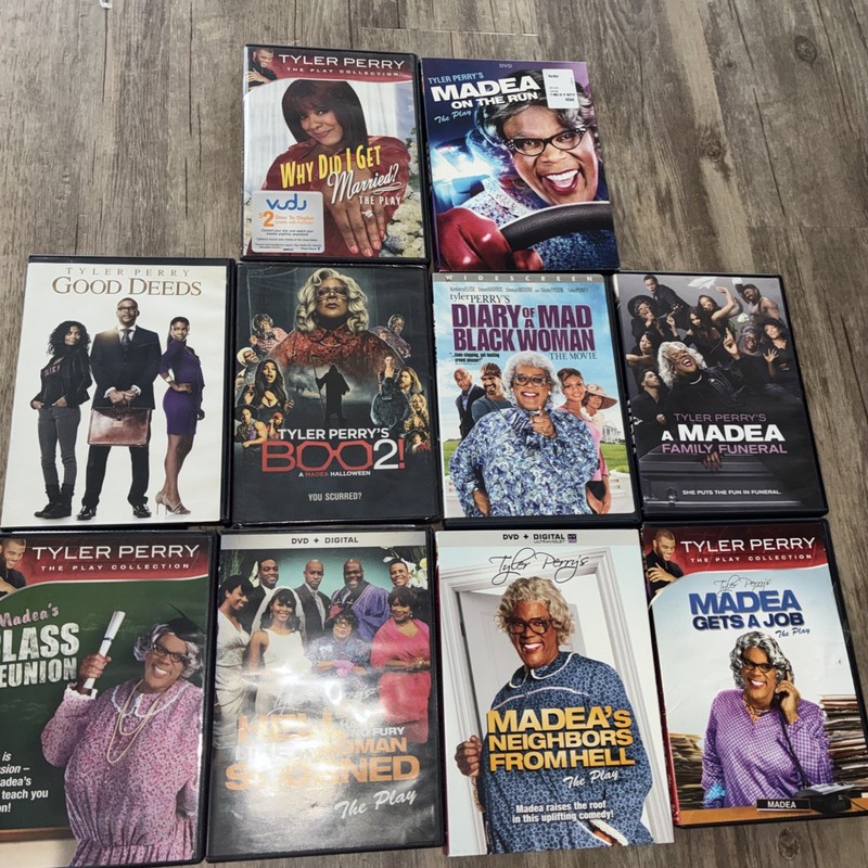 Tyler Perry DVD Lot of 10 Madea Family Funeral, Boo 2! Madea On The Run, & More 