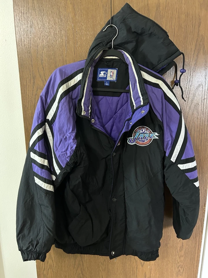 Utah Jazz Basketball Coat ,leather Hat,and 3 Jazz Towels - Image 3 of 4