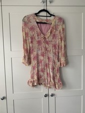 Urban Outfitters Pink floral mini dress with frill detailing #floraldress