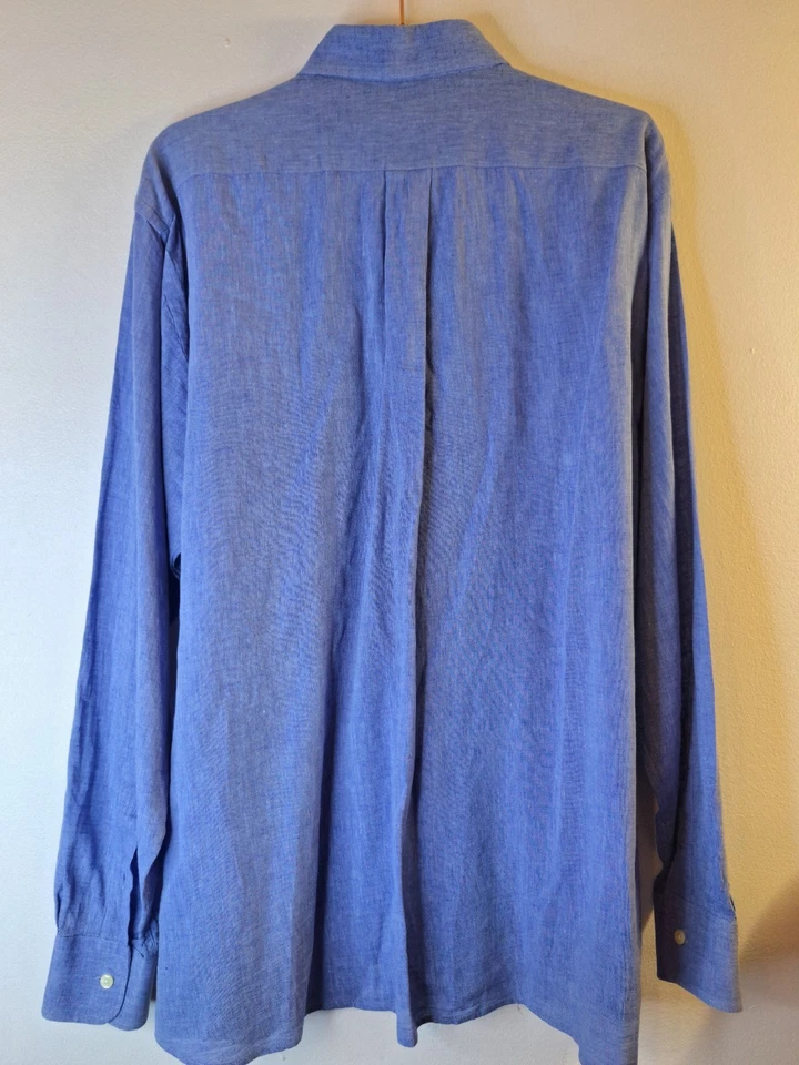 Vintage GITMAN BROS Shirt Men's XL Linen Blend Button Down Business Preppy USA - Image 2 of 4