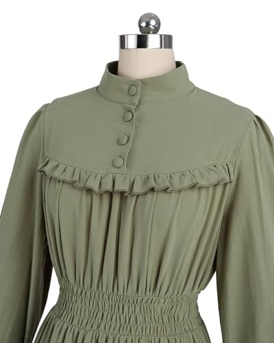 Victorian Dress for Women Long Sleeve Edwardian Dress Renaissance Costume - Picture 8 of 8