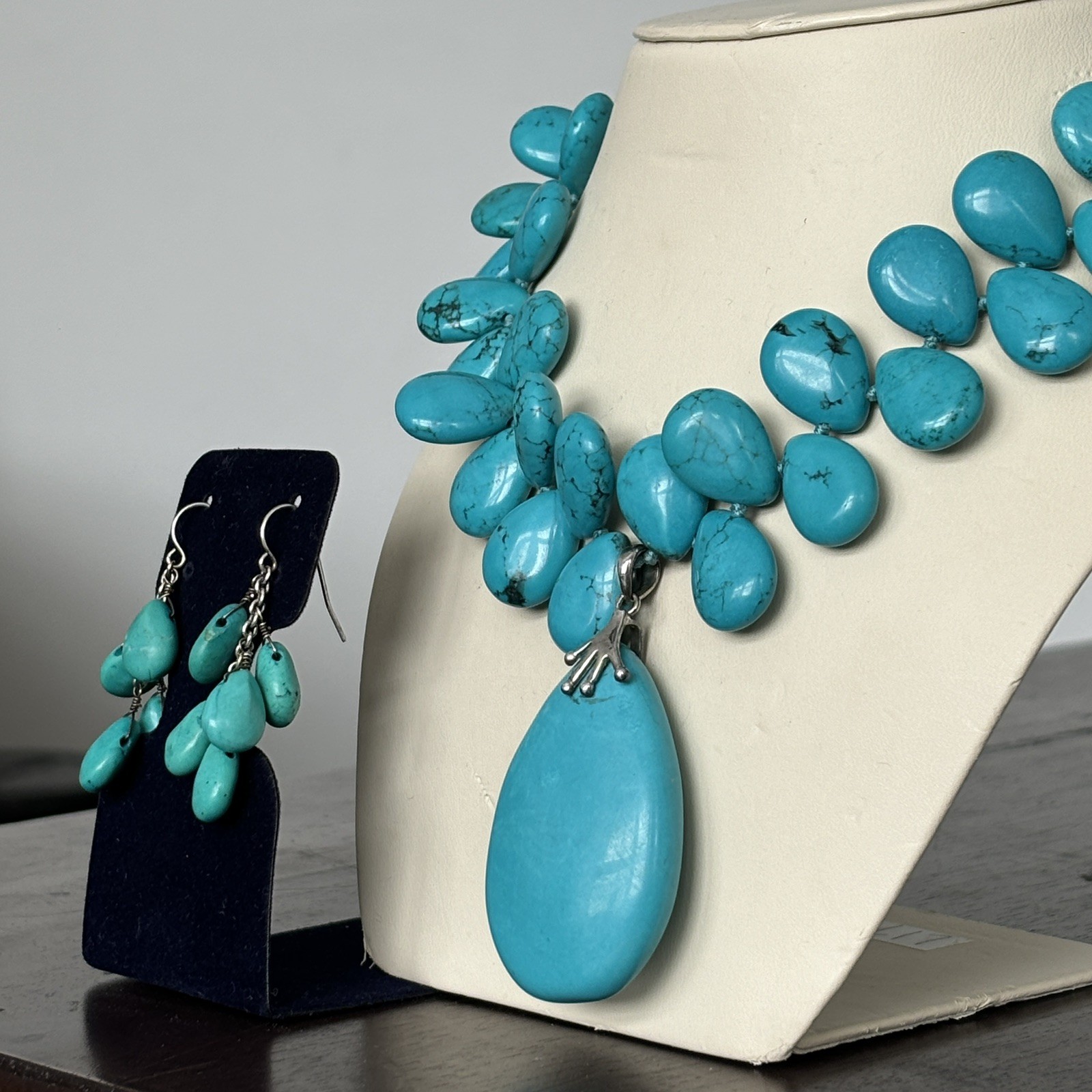 Stauer Turquoise Statement Necklace Earrings Set … - image 2