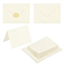 50Pack Beige 5x7 Envelopes, A7 Envelopes with Cards Stickers