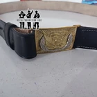 US Army Repro Leather Belt Brass Eagle Buckle – Civil War to WWII Era