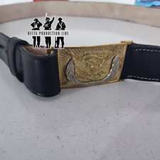 US Army Repro Leather Belt Brass Eagle Buckle   Civil War to WWII Era