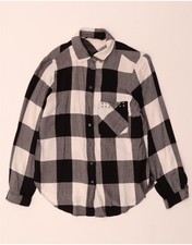 Zara Damen Shirt UK 10 Small Schwarz Gingham AN13