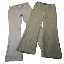 The Limited Drew Cassidy Dress Pants 6 Green Taupe Flare Leg Trouser Work Career