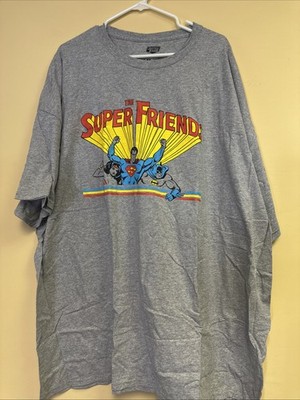 New NWOT DC Super Friends T-Shirt Gray LootCrate Exclusive Batman Superman 4X
