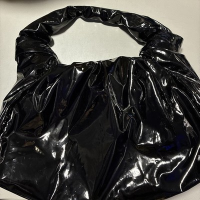 Black Zara Faux Leather Polyurethane Pillow Puffer Purse Tote Bag | NWOT 