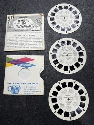 Vintage 1961 View Master Sawyer's Walt Disney Babes in Toyland 3 Reels Set 