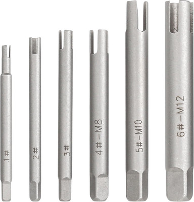6Pcs Tap Extractor Set   High Speed Steel 3/4 Flute Broken Head Screw and Bolt R