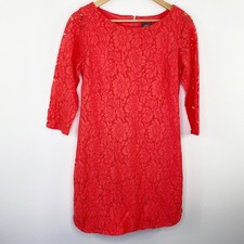 Vince Camuto Orange Lace 3/4 Sleeve Sheath Mini Dress Women's Size 8 