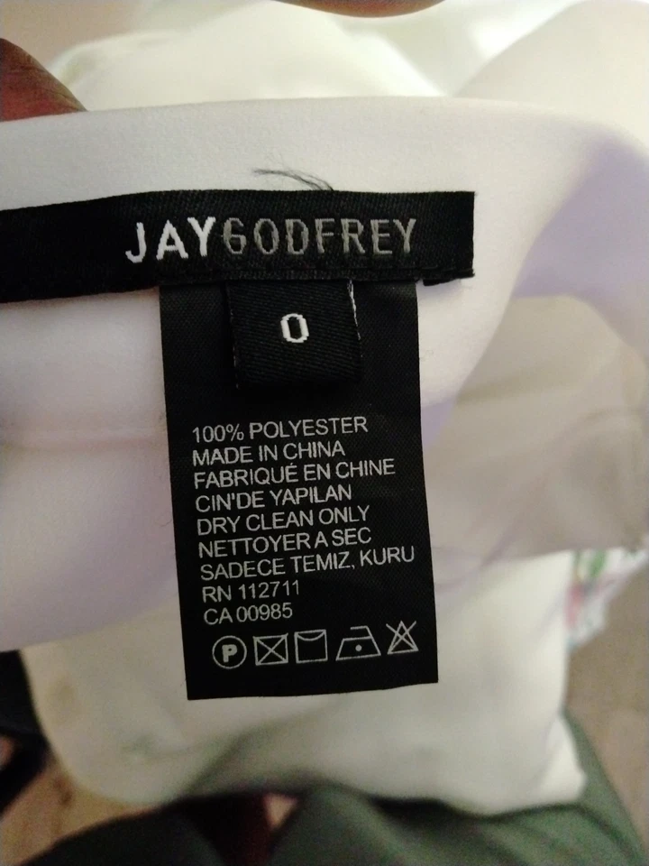 Jay Godfrey Women's White High-Waisted Draped Ruffle Layering Skirt Size 0 - Image 2 of 2