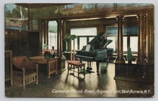 East Aurora NY Postcard Music Room Roycroft Inn