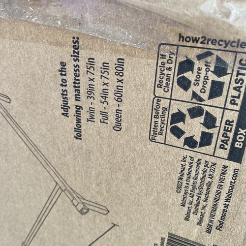 Mainstays Adjustable Bed Frame From Twin-Full - To Queen Headboard Brackets New - Picture 6 of 6
