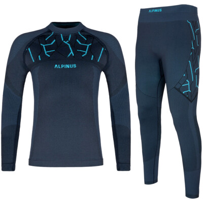 Alpinus Outdoor Gausdal Unterwäsche-Set Herren Hemd Leggings Graphite Blue