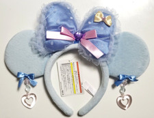 Tokyo Disney Resort Minnie Mouse Stirnband blau Spitze Band Ohren Neu mit Eti...