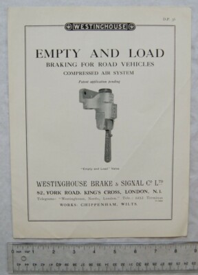 1937 Westinghouse Leer- & Lastbremse für Straßenfahrzeuge Anleitung