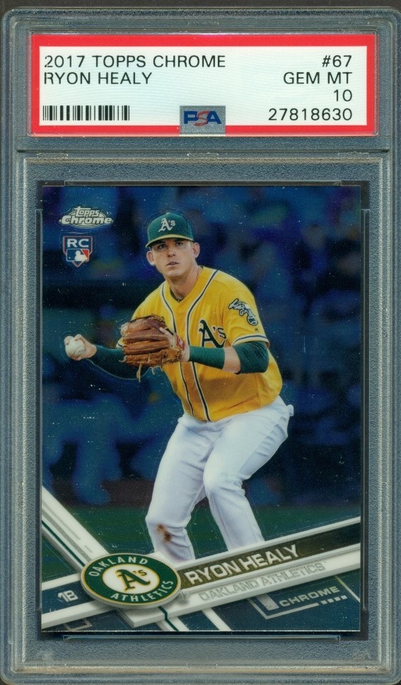 2017 TOPPS CHROME RYON HEALY #67 ROOKIE CARD PSA 10