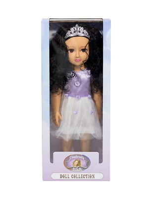 Cinderella USA 18 Inch Girl Doll Brunette. Includes Dress, Shoes and Crown
