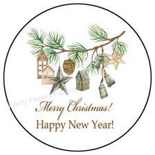 MERRY CHRISTMAS TREE ORNAMENTS ENVELOPE SEALS LABELS STICKERS PARTY FAVORS