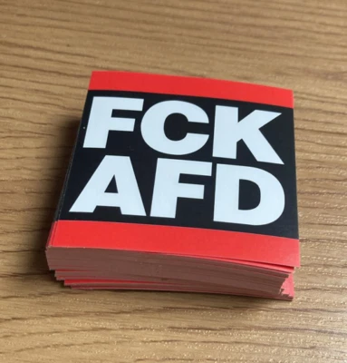 FCK AFD FCKAFD Sticker Aufkleber Anti AFD Demo gegen Rechts 5,5x5,5cm 25 50 100