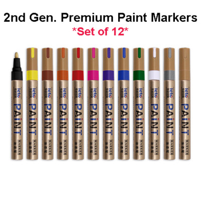 12er Set Lackmarkerstift Wasserdicht Ölmarker Stifte Autoreifen Reifen Metall