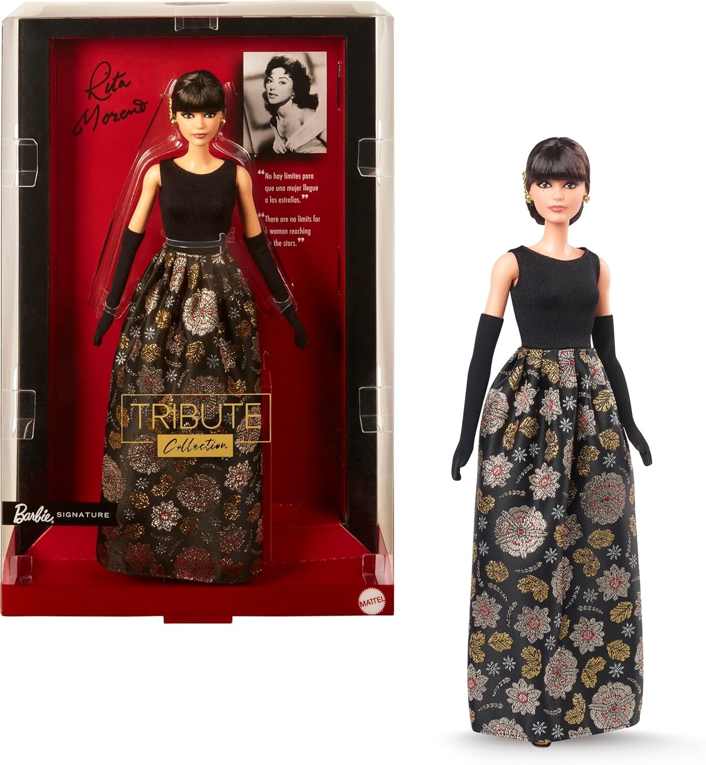Barbie Signature Tribute Collection Rita Moreno Collectible Doll in Black & Gold